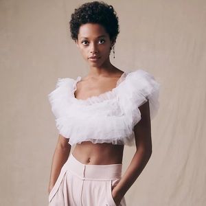 NWT Free People Birthday Cake Cami, Size XS, White Tulle